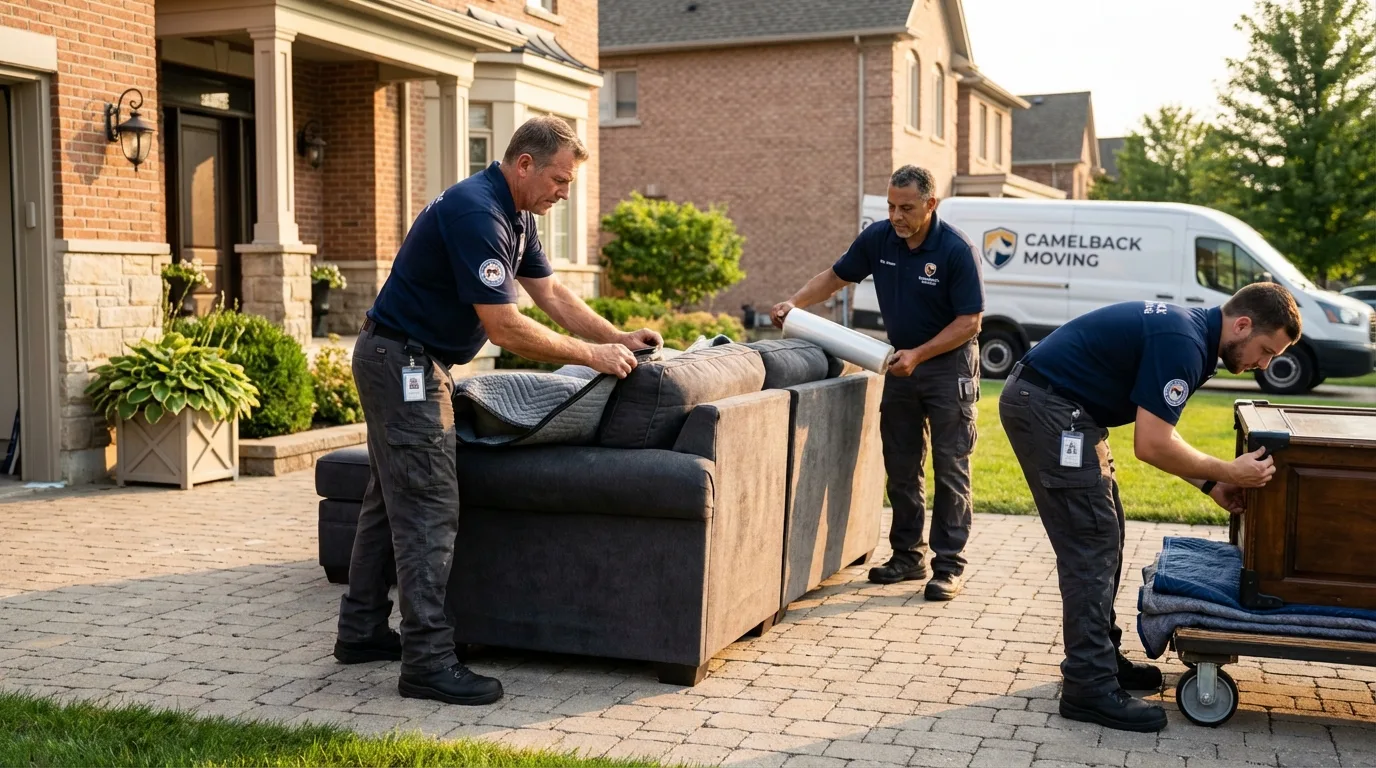 Large estate moving crew wrapping furniture in Indian Rocks Beach, FL