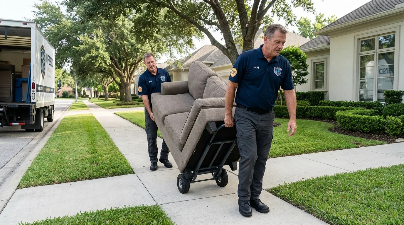 Local residential moving crew loading furniture in Indian Rocks Beach, FL